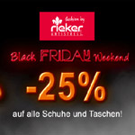 25% Rabatt auf alle Schuhe im Rieker-Shop – Black Weekend vom 23.-25.11.2018!