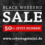 Großer Black Weekend Sale bei Roberto Geissini. 50% Rabatt auf fast alles!