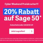 Jetzt 20% Rabatt beim Kauf eines Sage 50 Jahresvertrags sparen