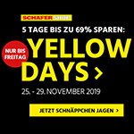 Yellow Days im Schäfer Shop – Jetzt Schnäppchen jagen und bis zu 69% Rabatt erhalten