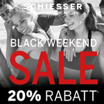 Schiesser feiert das Black Weekend mit 20% Rabatt auf das gesamte Sortiment