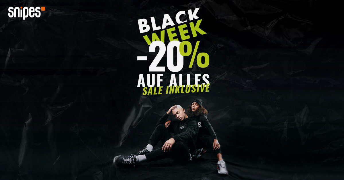 Snipes Black Week Deal 20 auf alles, inklusive Sale! BlackFriday.de