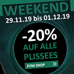 Blackweekend bei Sonnenschutz Riese® mit 20% Rabatt auf alle Plissees