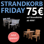 Spare nur heute 75,- € auf alle Strandkörbe ab 499 € im Store von Strandkorb & Co.