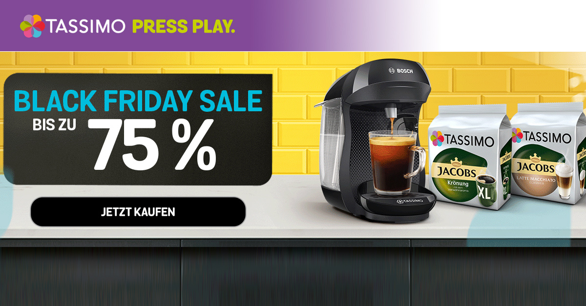 Tassimo Black Friday Sale Sicher dir jetzt bis zu 75 Rabatt auf