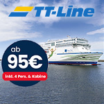 Mit TT Line nach Schweden ab 95 Euro für 4 Personen