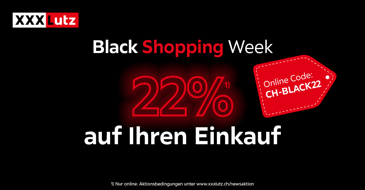 Black Shopping Week bei XXXLutz 22 Rabatt auf deinen Einkauf im